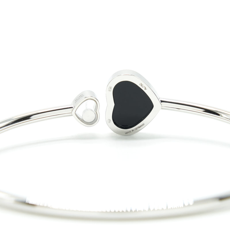Chopard Happy Hearts Bangle Ethical White Gold With Diamond And Onyx