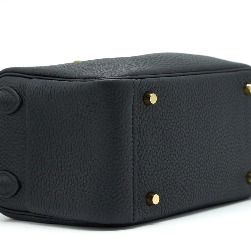 Hermes Mini Lindy Clemence Black GHW Stamp Z