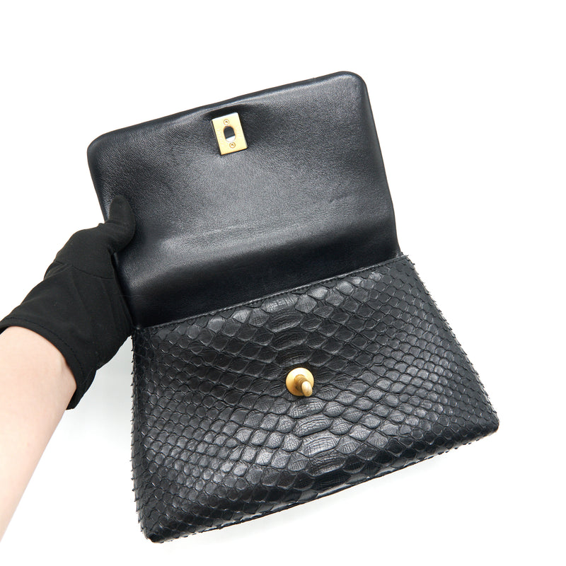 Chanel Coco Handle Mini Python Leather Black GHW