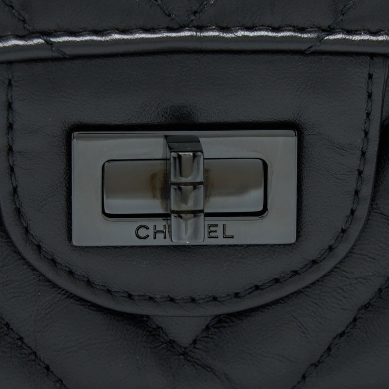 Chanel Mini 2.55 Reissue Chevron Calfskin So Black
