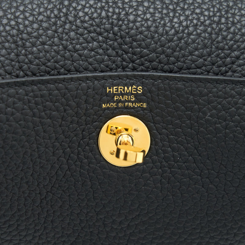 Hermes Mini Lindy Clemence Black GHW Stamp Z