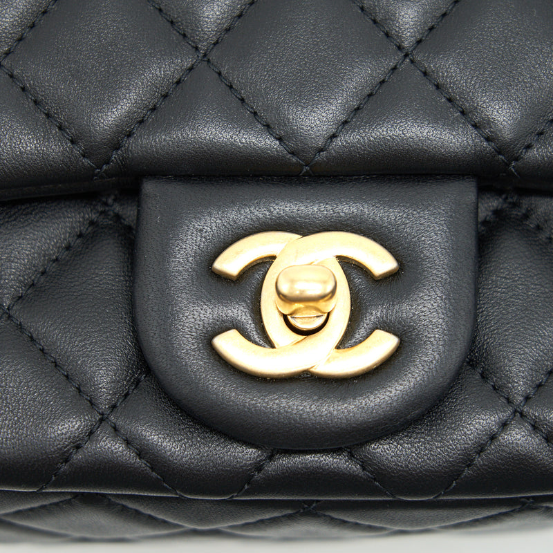 Chanel Pearl Crush Crush Mini Square Flap Bag Black GHW