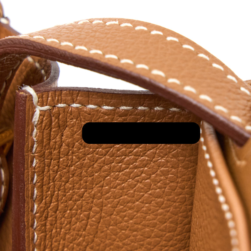 Hermes Halzan 25 Evercolor Gold GHW Stamp Y