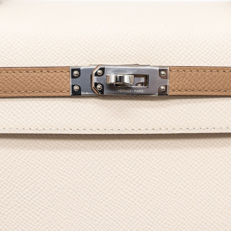 Hermes Kelly 25 Sellier Epsom Nata/Chai/Gris Meyer SHW Stamp U