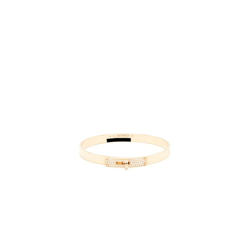 Hermes Size SH Kelly Bracelet Small Model Rose Gold With Diamonds