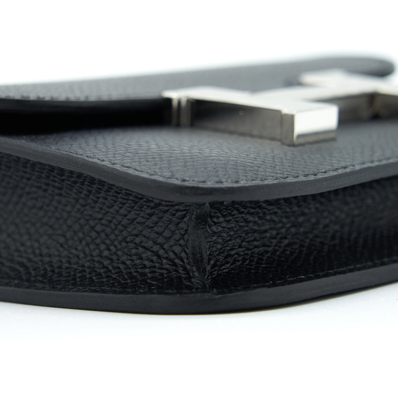 Hermes Constance Slim Epsom Black SHW Stamp U