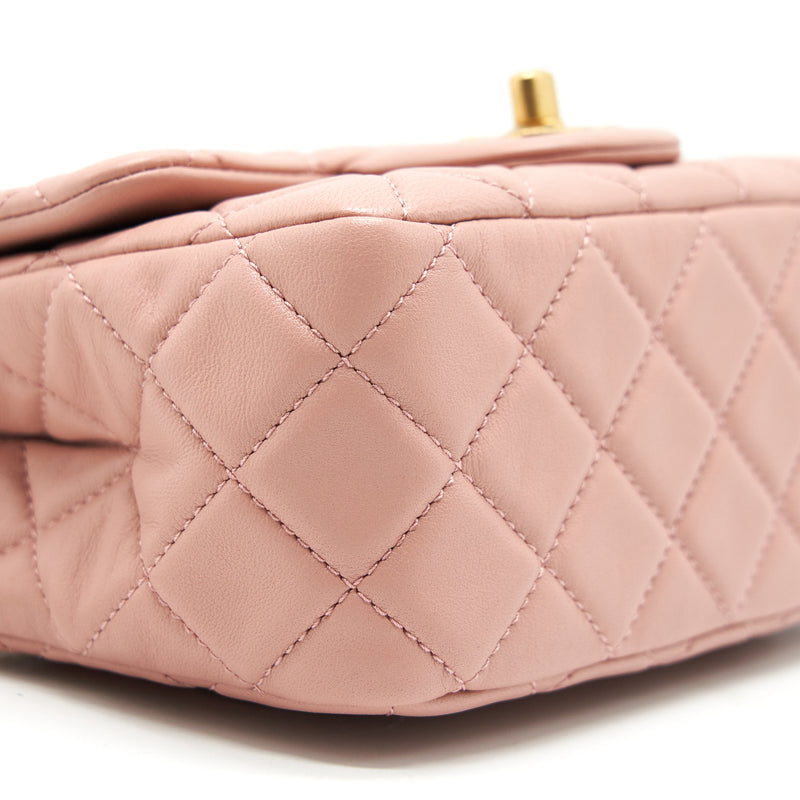 Chanel Light Pink Quilted Lambskin Mini Pearl Crush Classic Flap
