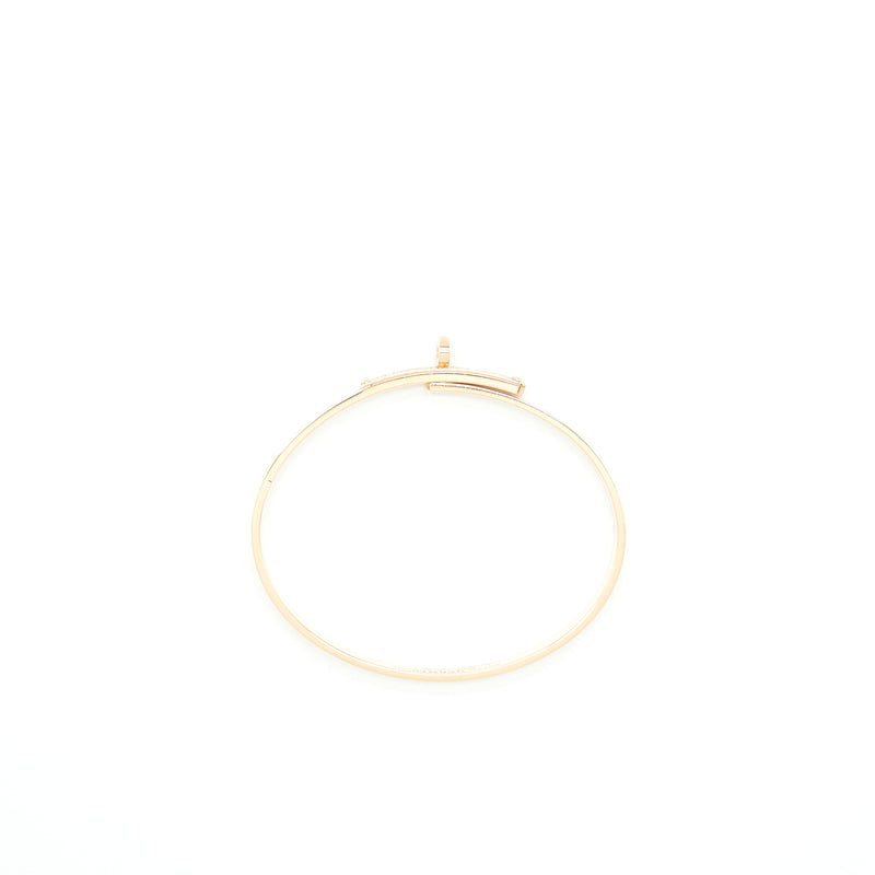 Hermes Size SH Kelly Bracelet Small Model Rose Gold With Diamonds