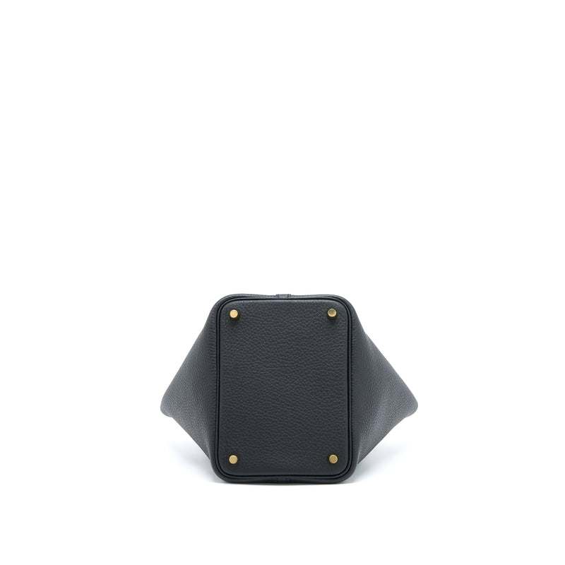 Hermes Picotin 18 Clemence Black GHW Stamp U