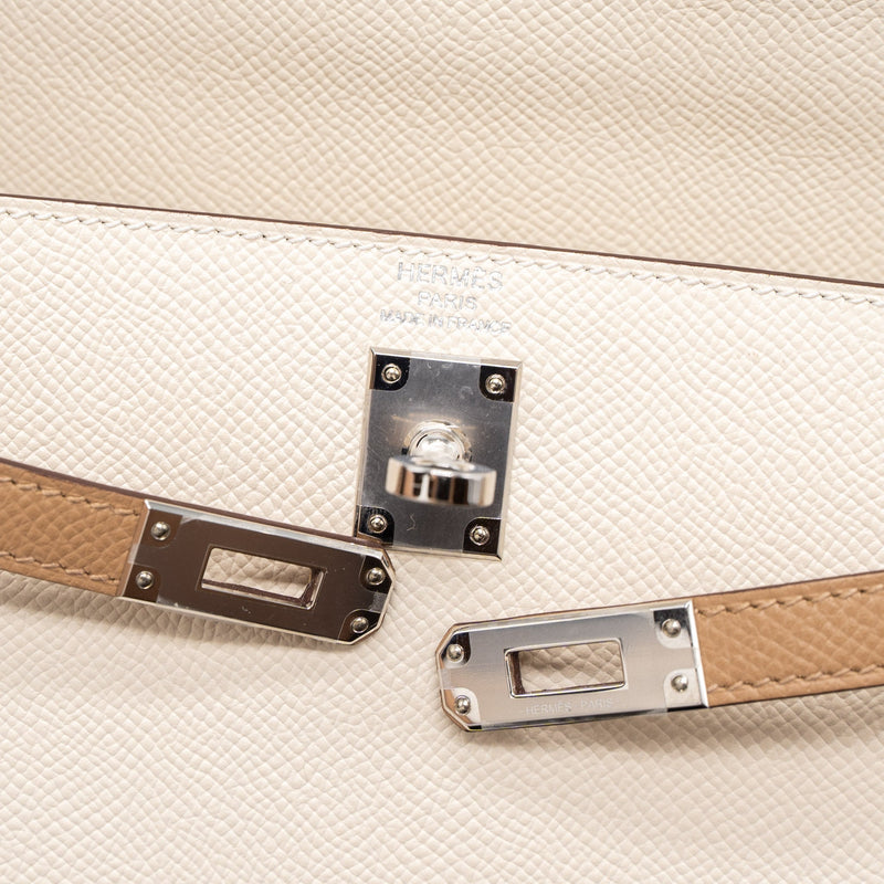 Hermes Kelly 25 Sellier Epsom Nata/Chai/Gris Meyer SHW Stamp U