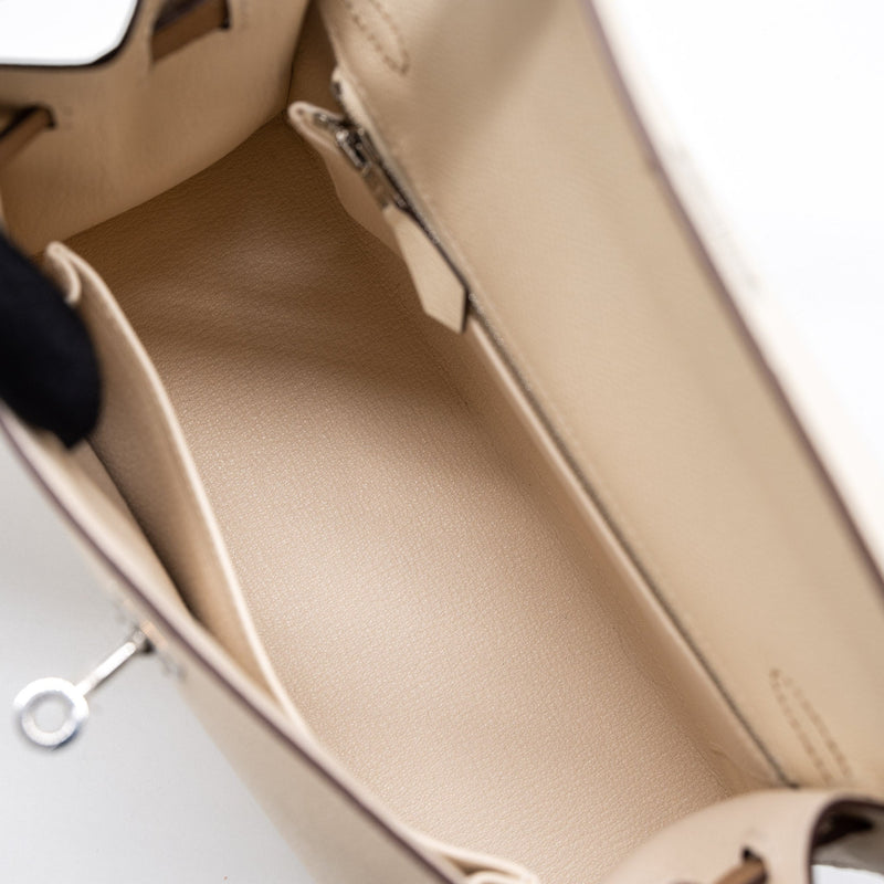 Hermes Kelly 25 Sellier Epsom Nata/Chai/Gris Meyer SHW Stamp U