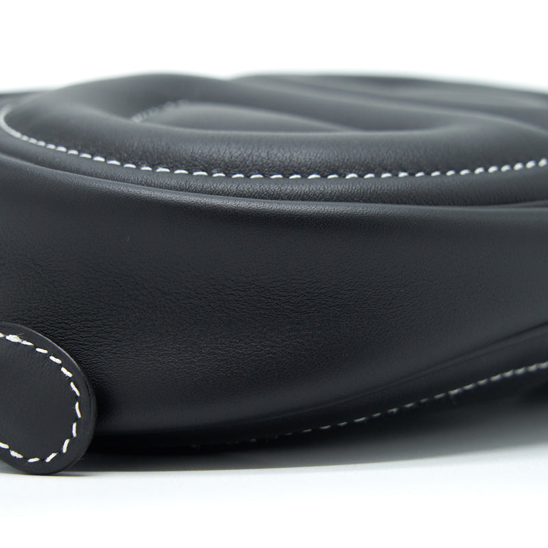 Hermes In The Loop Belt Bag Swift Black/ Blue Saphir SHW Stamp Z