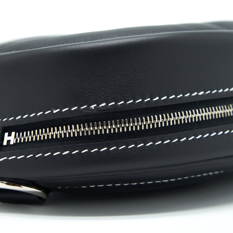 Hermes In The Loop Belt Bag Swift Black/ Blue Saphir SHW Stamp Z