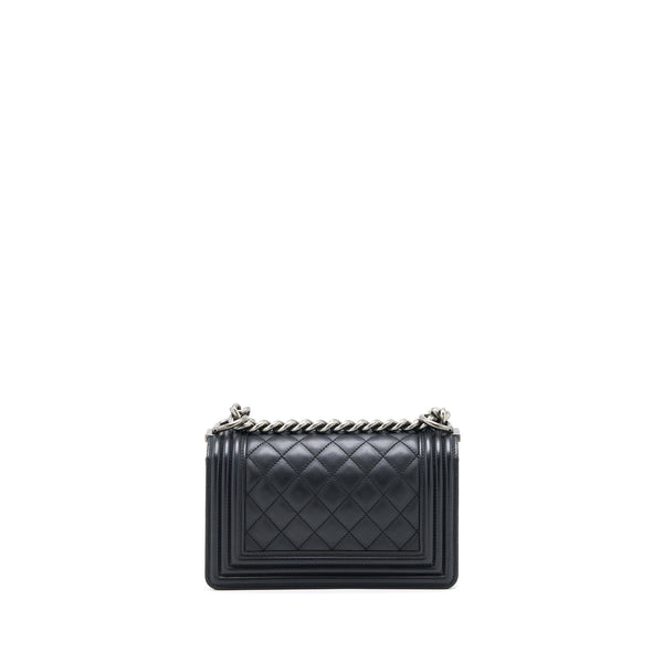 Chanel Small Boy Bag Calfskin Black With Ruthenium Hardware