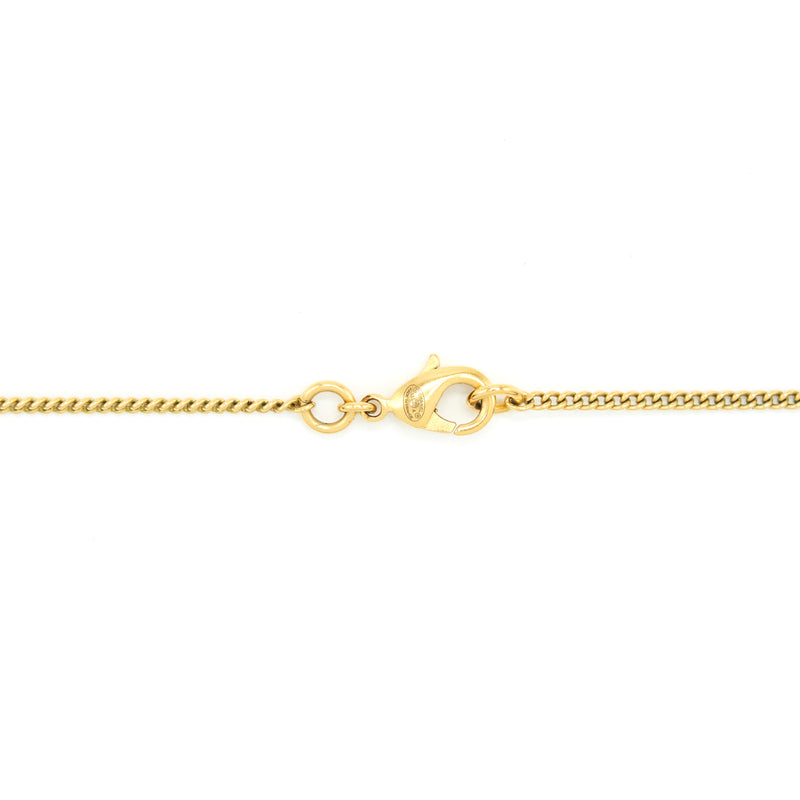 Chanel CC Logo Pendant Necklace Bright Gold Tone