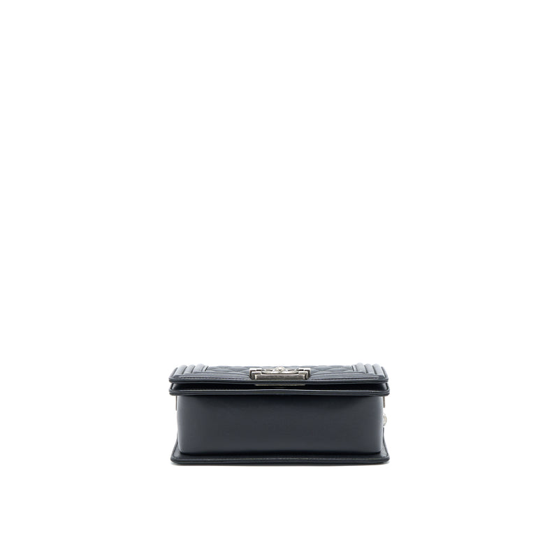 Chanel Small Boy Bag Calfskin Black With Ruthenium Hardware