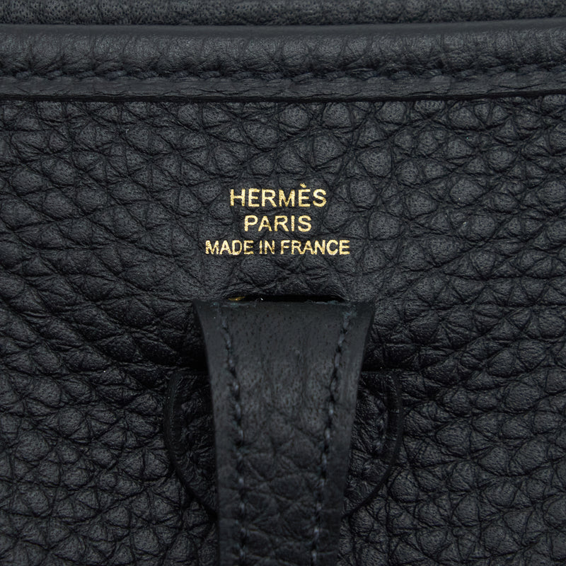 Hermes Mini Evelyne Clemence Black GHW Stamp U