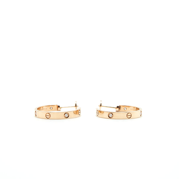 CARTIER LOVE EARRINGS ROSE GOLD WITH DIAMOND