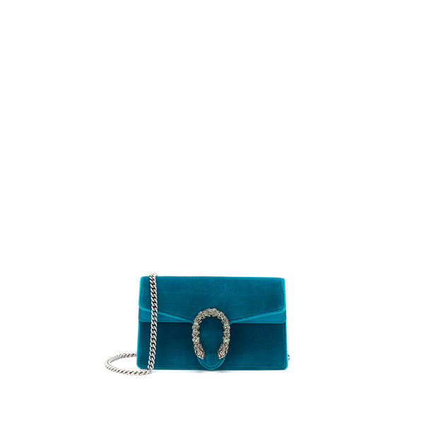 Gucci Super Mini Dionysus Bag Velvet Blue SHW