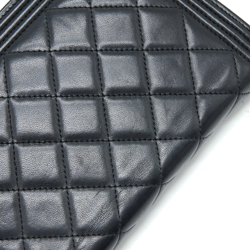 Chanel Boy Wallet On Chain Lambskin Black SHW