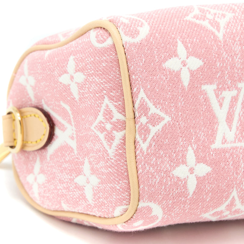 Louis Vuitton Nano Speedy Monogram Jacquard Denim Pink GHW (New Version)