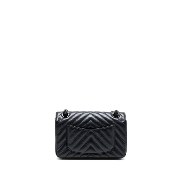 Chanel Mini 2.55 Reissue Chevron Calfskin So Black