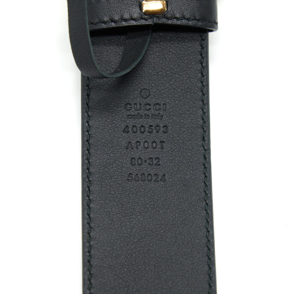 Gucci Wide Leather Belt with G Buckle 4cm wide size 80