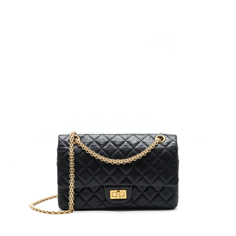 Chanel 2.55 225 Small reissue double flap bag aged Calfskin black GHW