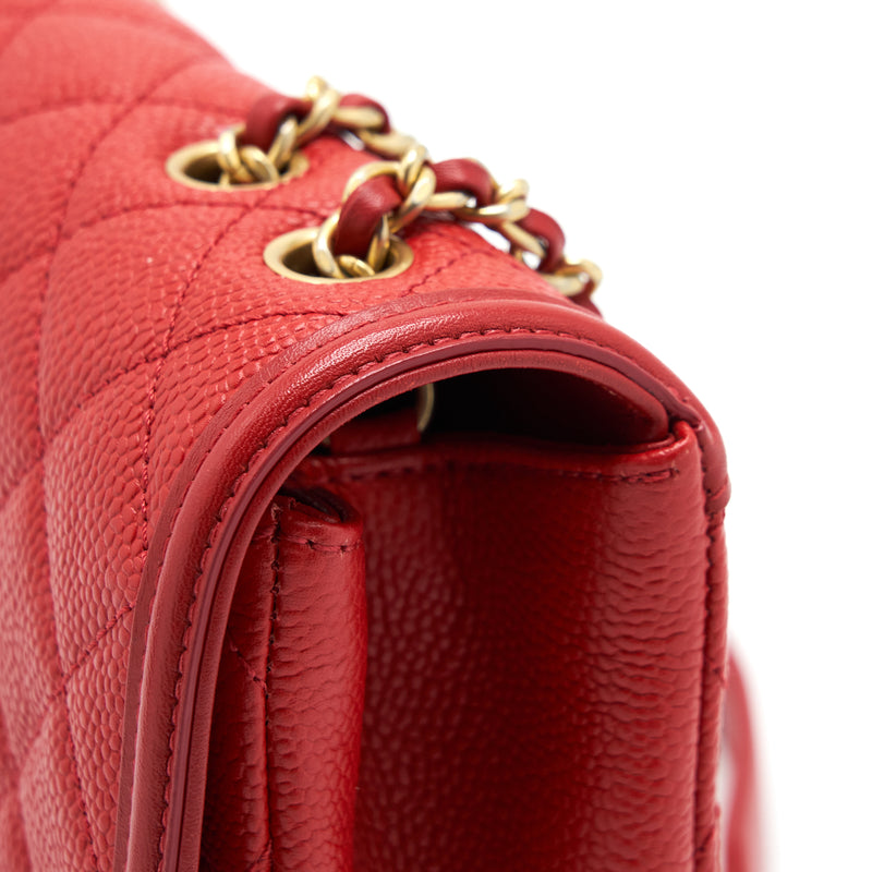 Chanel Filigree Flap Bag Caviar Red GHW