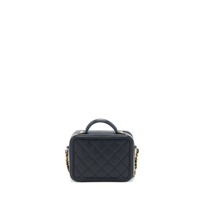 Chanel Filigree Vanity Case Caviar Black GHW