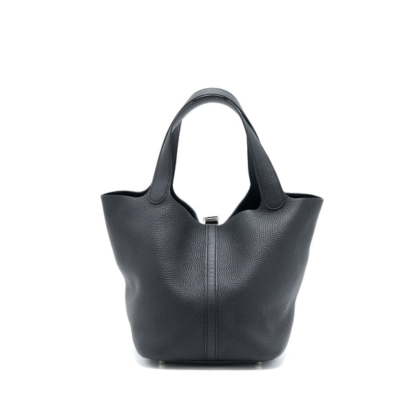 Hermes Picotin 22 Lock Bag Clemence Black SHW Stamp Y