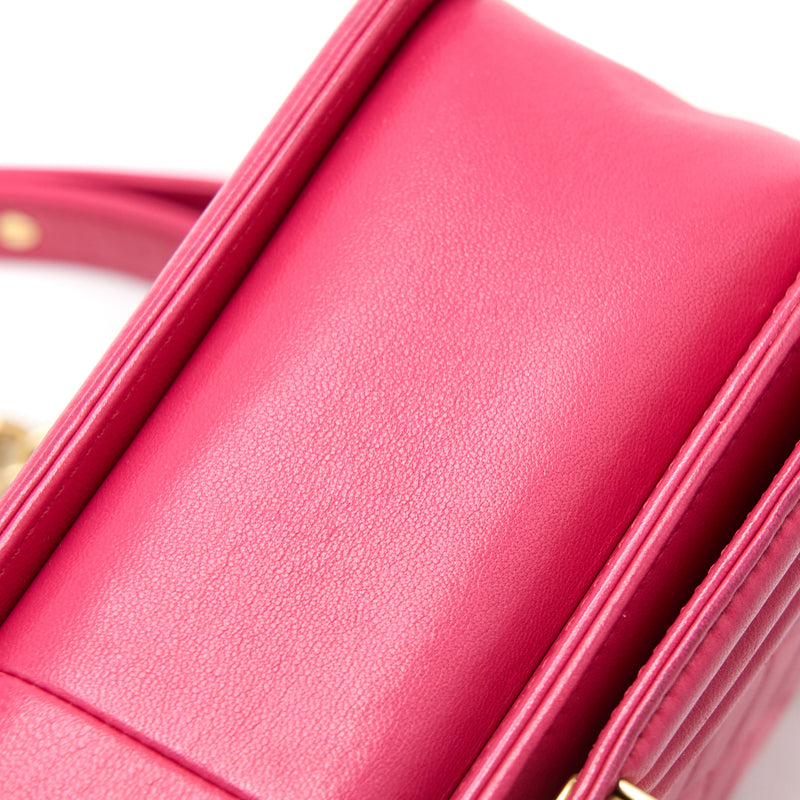 Chanel Medium Boy Bag Lambskin Pink GHW