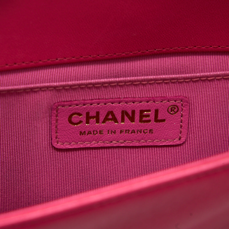 Chanel Medium Boy Bag Lambskin Pink GHW