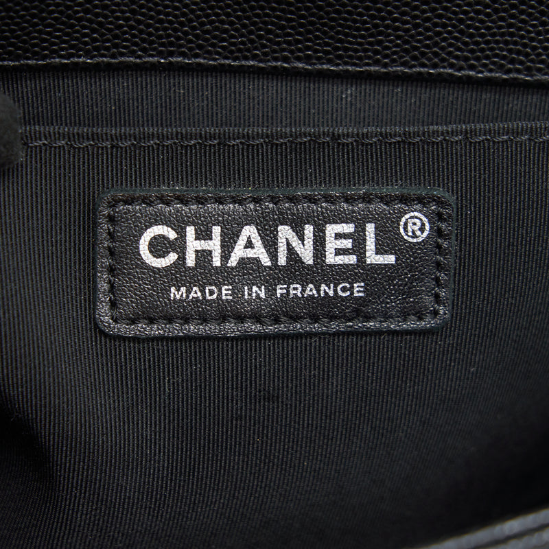 Chanel Caviar Old Medium Leboy Bag Black with Ruthenium Hardware