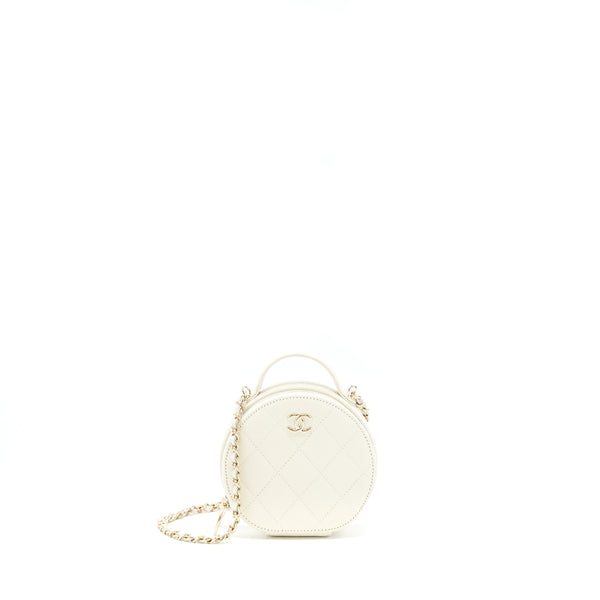 Chanel clutch with chain Caviar white LGHW