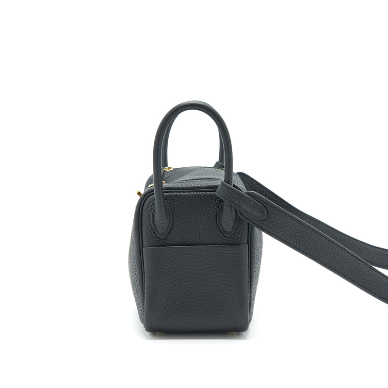 Hermes Mini Lindy Clemence Black GHW Stamp Z