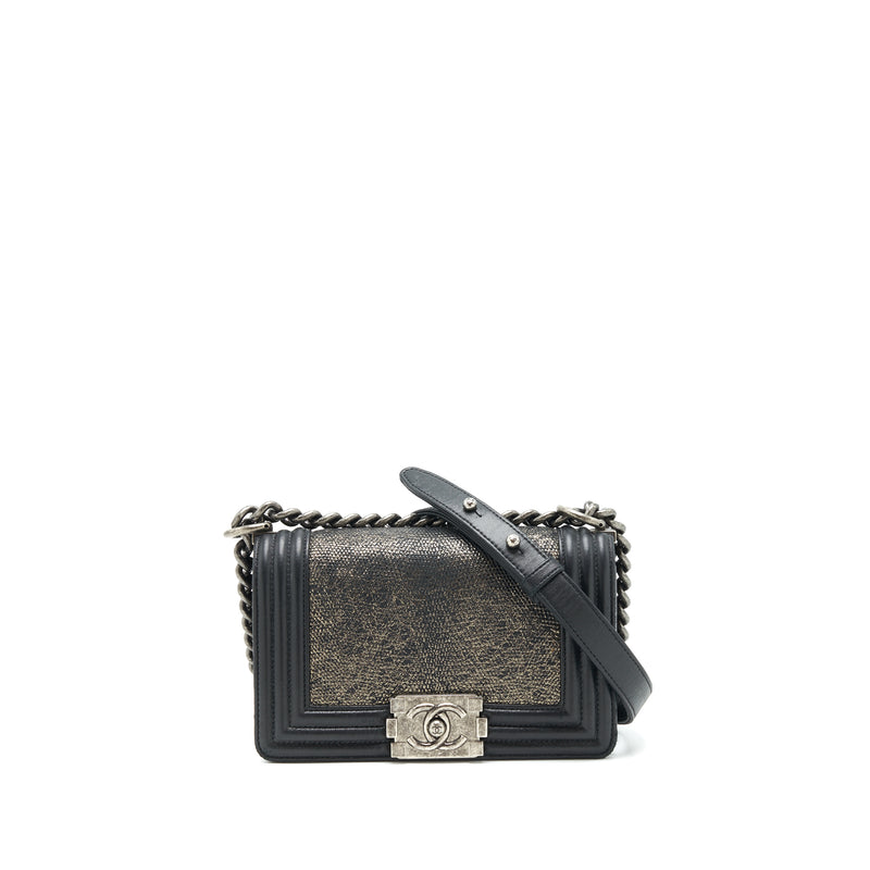 Chanel Silver Stingray Mini Boy Bag