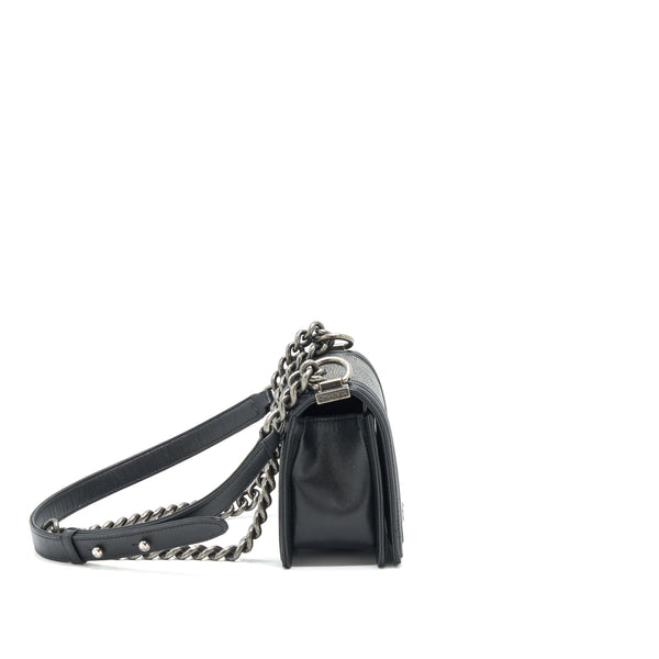 Chanel small boy Bag Lizard/Calfskin black with ruthenium hardware