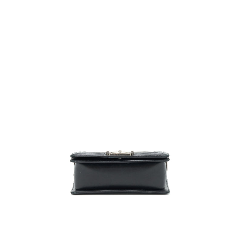 Chanel small boy Bag Lizard/Calfskin black with ruthenium hardware