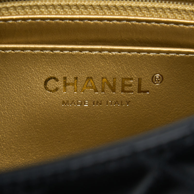 Chanel Pearl Crush Mini Square Flap Bag Lambskin Black GHW (Microchip)