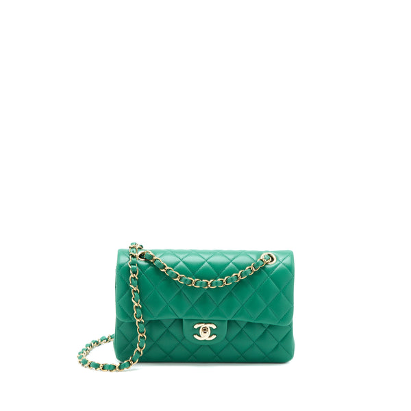 Chanel 22K Wallet On Chain Caviar Dark Green LGHW (Microchip)