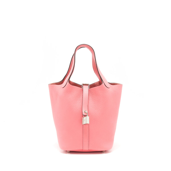 Hermes picotin 18 lock Bag Rose azalee SHW stamp A