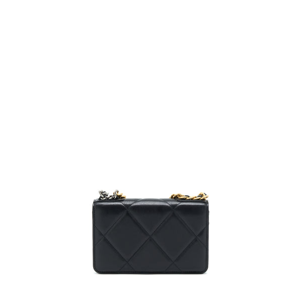 Chanel 19 Wallet On Chain Lambskin Black With Multicolour Hardware (Microchip)