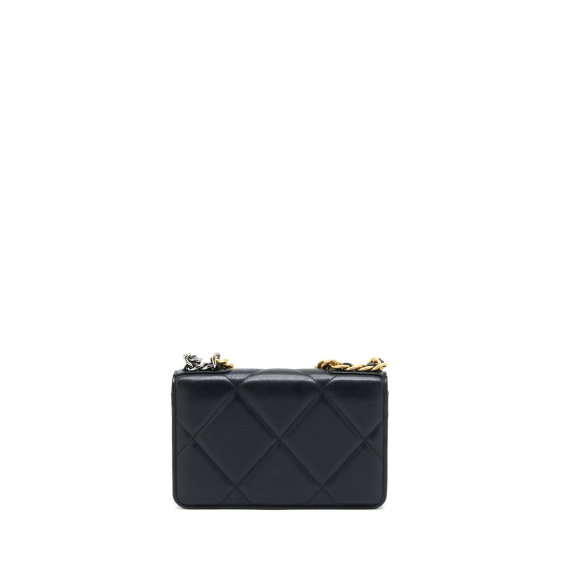 Chanel 19 Wallet On Chain Lambskin Black With Multicolour Hardware (Mi