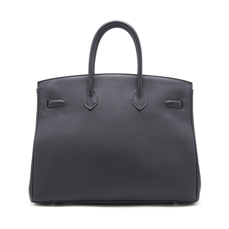 Hermes birkin 35 Togo blue nuit SHW Stamp Square O