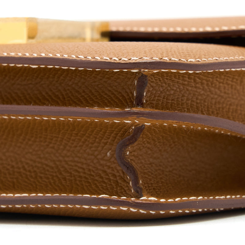 Hermes Constance Mini Epsom Gold GHW Stamp U (New Version)