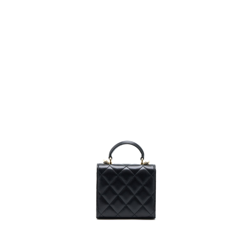 Chanel Top Handle Mini Flap Bag Lambskin Black LGHW