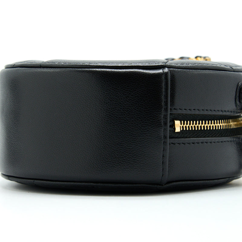 Chanel 19 Round Clutch With Chain Lambskin Gold/Silver Hardware