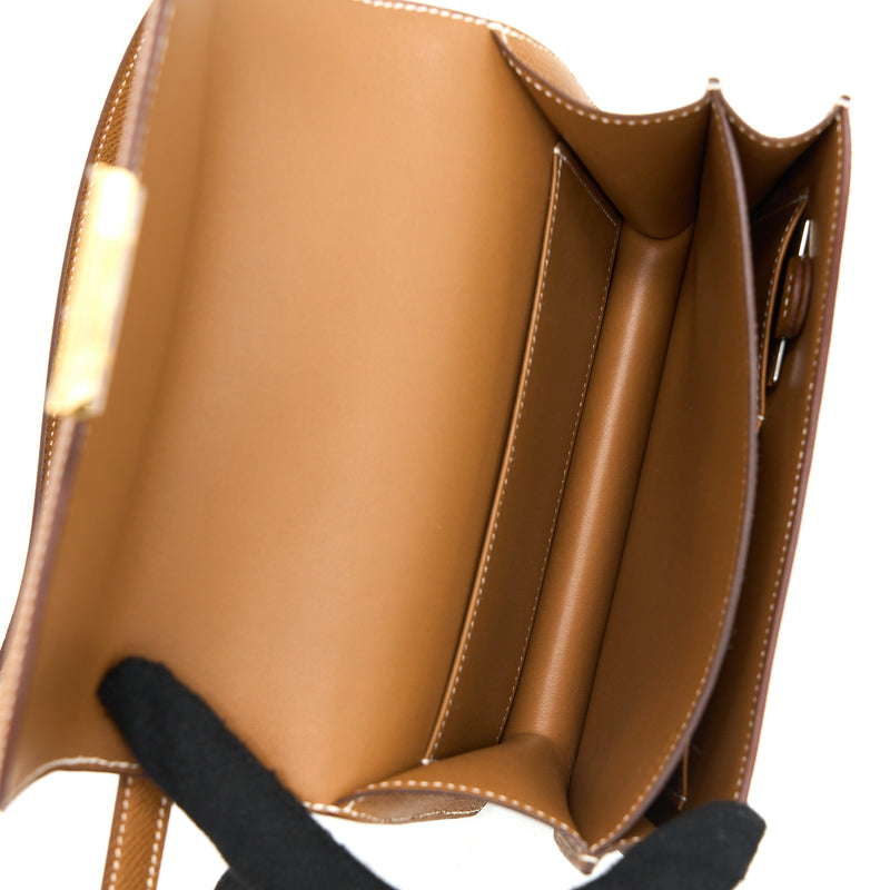 Hermes Constance Mini Epsom Gold GHW Stamp U (New Version)