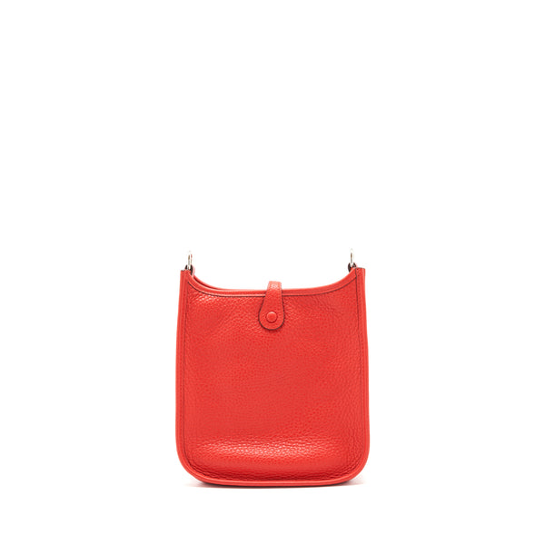 Hermes Mini Evelyne Rouge Tomate SHW Stamp Y
